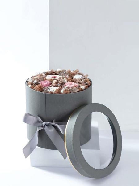 Clear PVC Window Round Mother'S Day Flower Hat Box Floral Packaging Matte Glossy Lamination