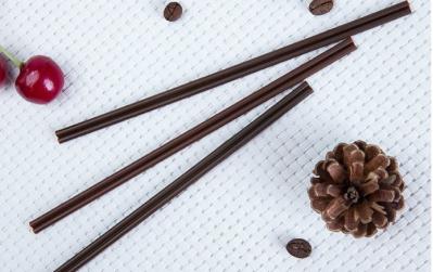 Plastic Hot Beverage Straws Disposable Brown Color Custom Made Eco - Friendly