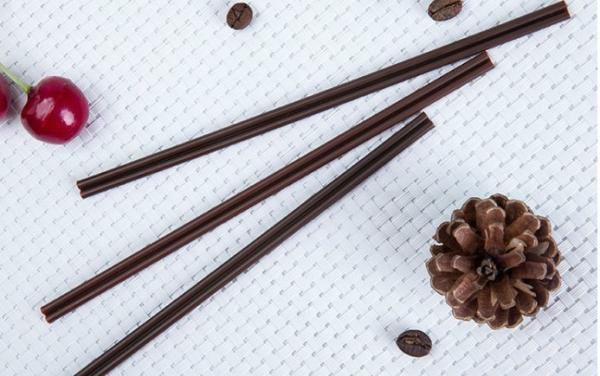 Plastic Hot Beverage Straws Disposable Brown Color Custom Made Eco - Friendly