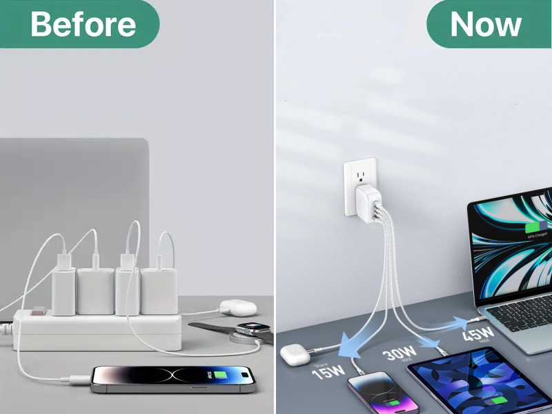 Зарядное устройство USB C мощностью 100 Вт 4 порта GaN складной телефон быстрое стенное зарядное устройство блок адаптер питания