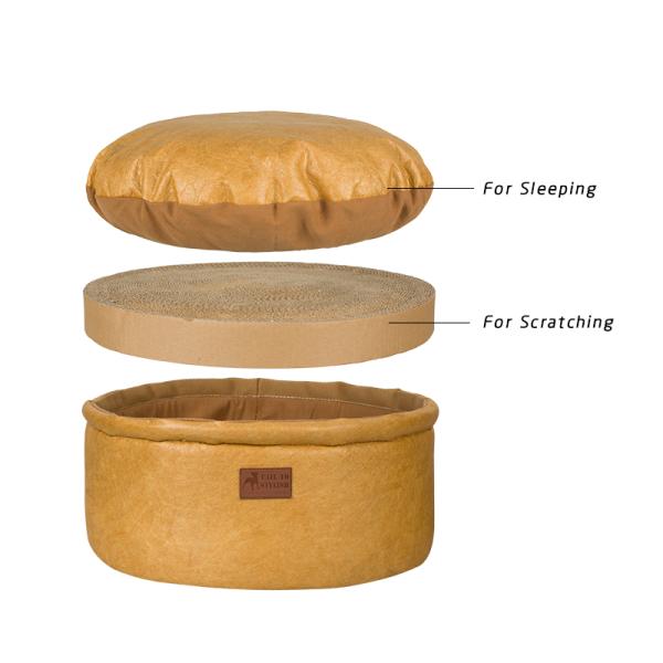 Novelty Paper Cooling Pet Mat Tunnel Cat Bed Yellow Green