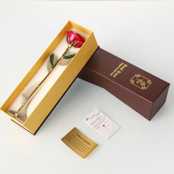 Wholesale  Gold Real Rose 24k Gold Plated Real Natural Rose for Valentine's Day and Christmas Gifts