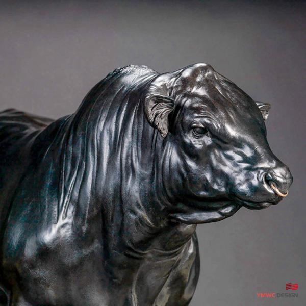 Artistic Installation Life-size Stainless Steel Bull Pipe Statue for Modernistic Style