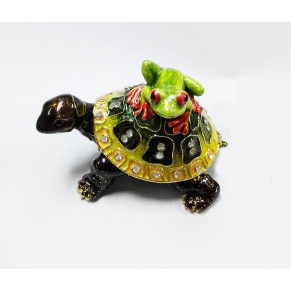 Fashion enamelled metal turtle jewelry box with turtle trinket box