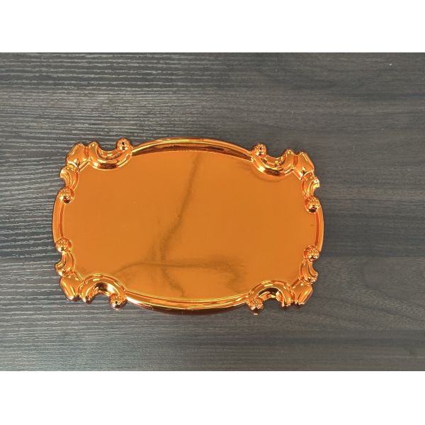 Glossy Mirror Surface Curly Scroll Frame Oval Plastic Casket Name Plate Funeral Coffin Fitting
