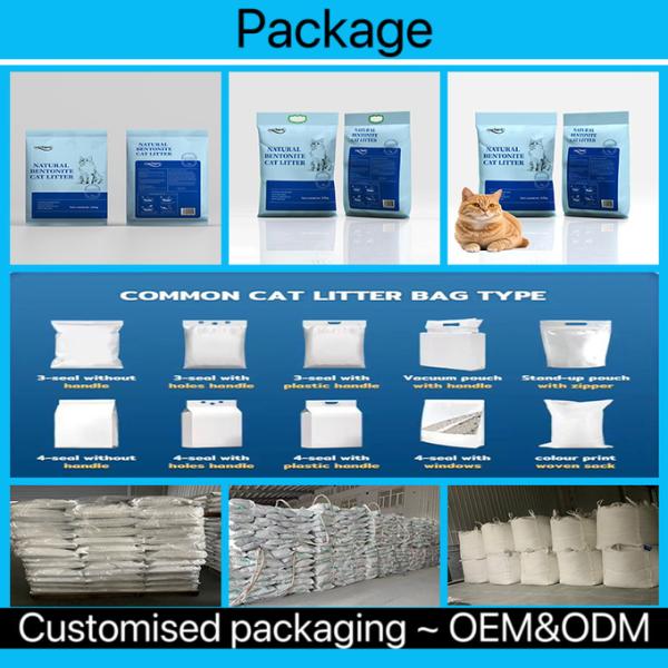 Césped de gato de bentonita esférica sostenible gris 100% de arcilla natural Césped de gato