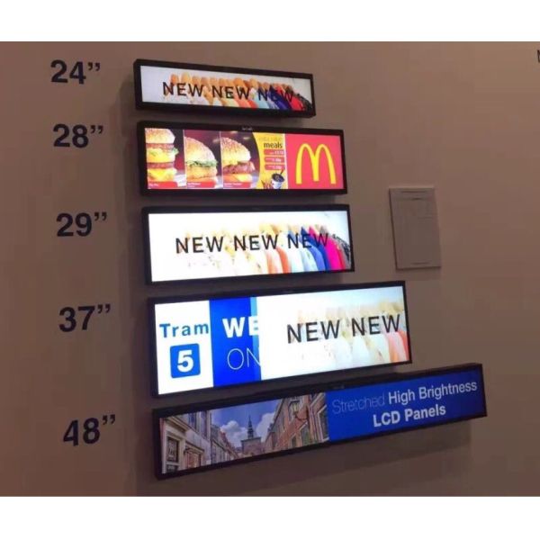 Bar Type Stretched Video Wall Digital Signage 28.5'' Android Version For Advertising