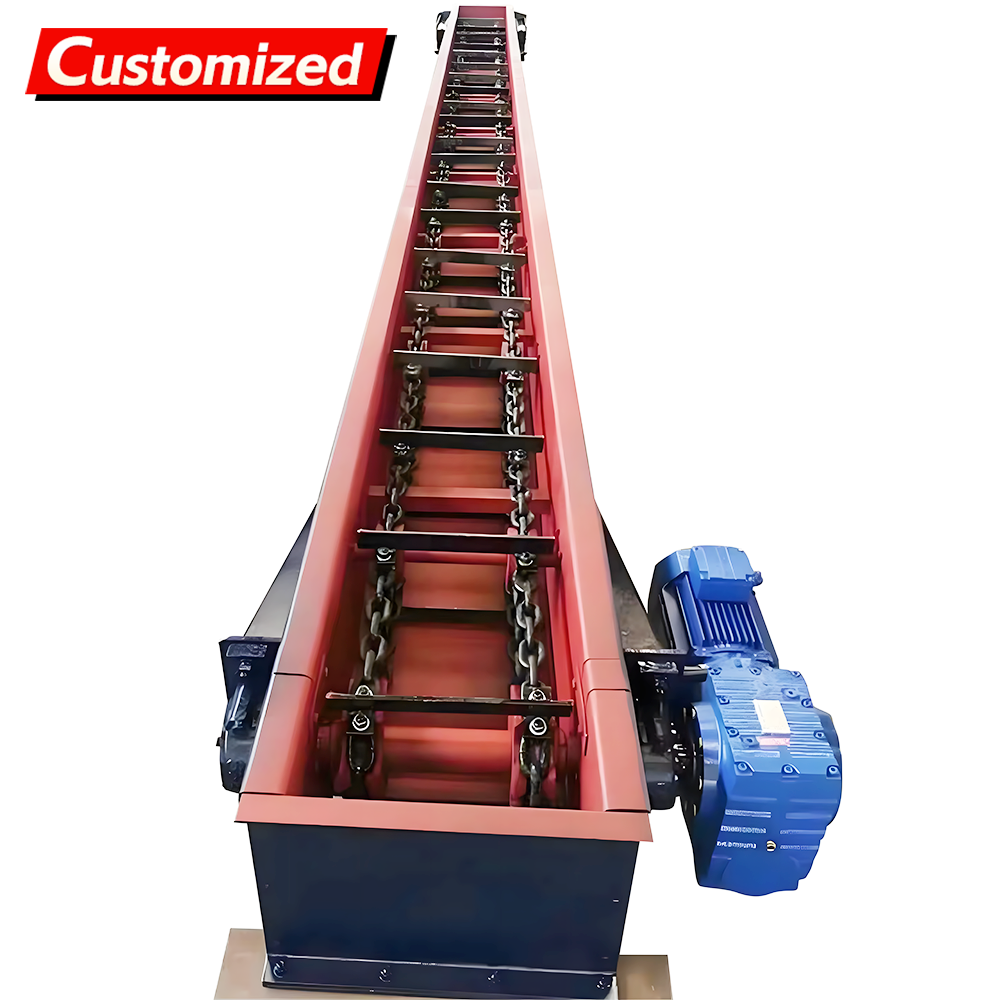 Customizable Chain Scraper Conveyor Adjustable-speed automatic chain scraper conveyor Manufactured from stainless steel Suitable for fruits, flour, grains, and chemicals