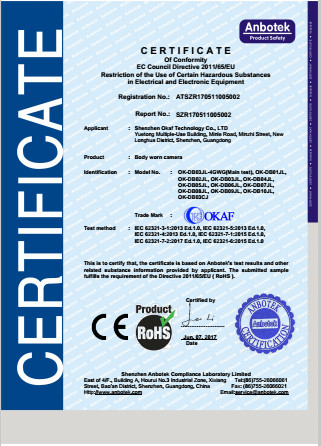 Shenzhen Okaf Technology Co., Ltd. Сертификации