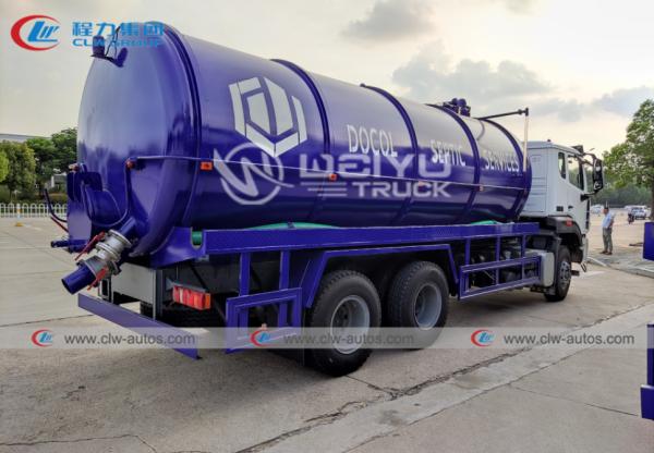 Elevação de Sinotruk Hohan - tecnologia que ajardina o caminhão 6X4 10wheelers 20cbm da água de esgoto do vácuo