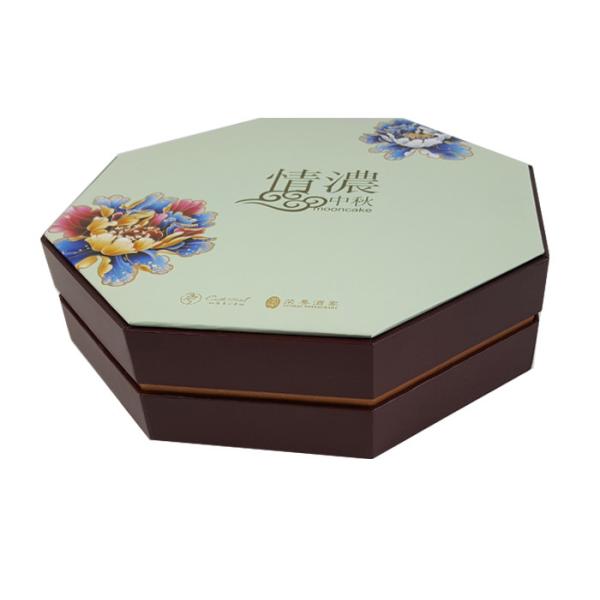 Octagon Shape Cardboard Box Logo UV Gold Foil Stamping OEM Design Customized