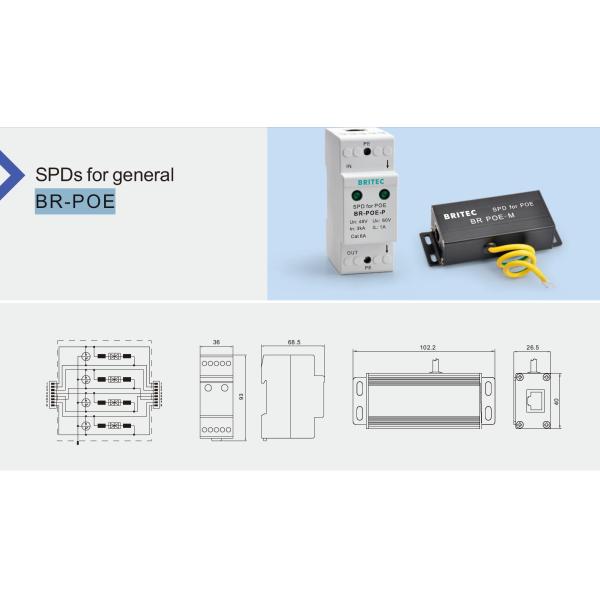 BR-POE-M Ethernet Connection RJ45 Surge Protection Poe Ethernet Surge Protector Lightning Network POE Gigabit 1000mbps Rj45 Ethernet Outdoor Surge Protector Industrial Network Outlet Металлический корпус