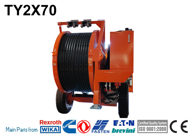 Transmission Line Stringing Equipment 2x70kN Hydraulic Laying Tension Machine