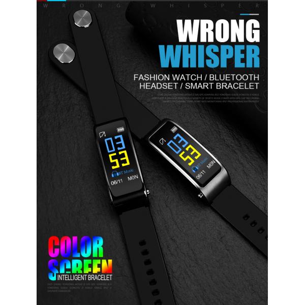 0.96 Inch 80mAh Y3 Plus 4.1 Bluetooth Headset Bracelet 80*160dpi Heart Rate