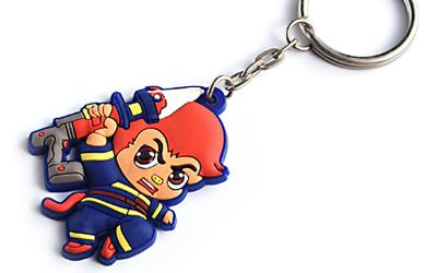 Soft Rubber Custom 3D Keychain Metal Chain 25mm 28mm Fashion Appearance