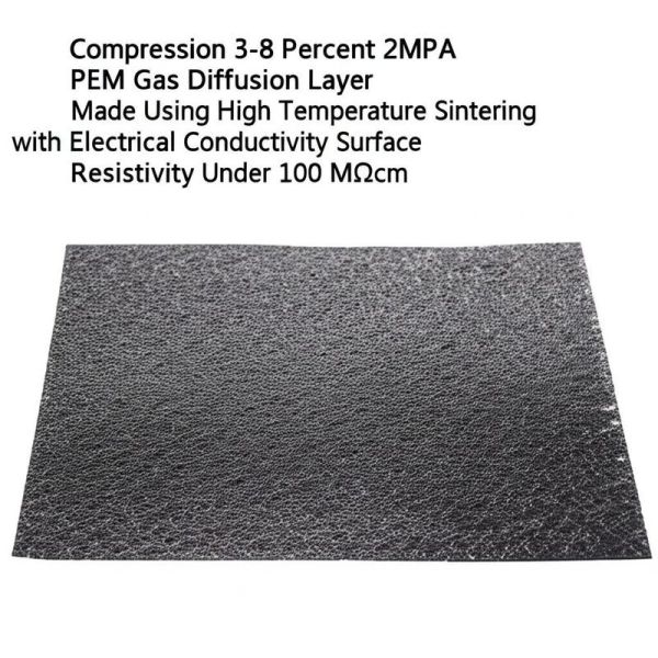 Compression 3-8 Percent 2MPa PEM Gas Diffusion Layer Made Using High Temperature Sintering with Electrical Conductivity Surface Resistivity Under 100 MΩcm