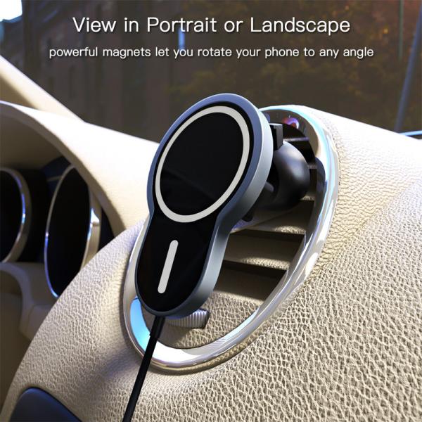 Magnetic Air Vent Quick Wireless Charger With LED Indicators Show