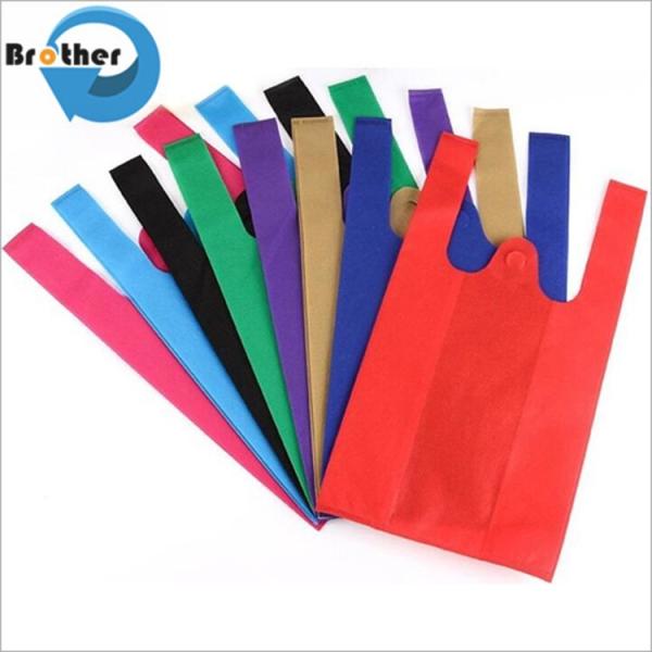 Promotional PP Non Woven TNT Bags/Polypropylene Nonwoven T Shirt Bags Bag/W-Cut Non-Woven Vest Carrier Shopping Bag
