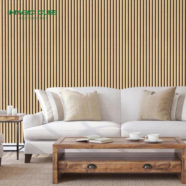 Modern Design Oak Wood Wall Tiles Acoustic Panel for Interior Wall Decor 2400*600*21 mm