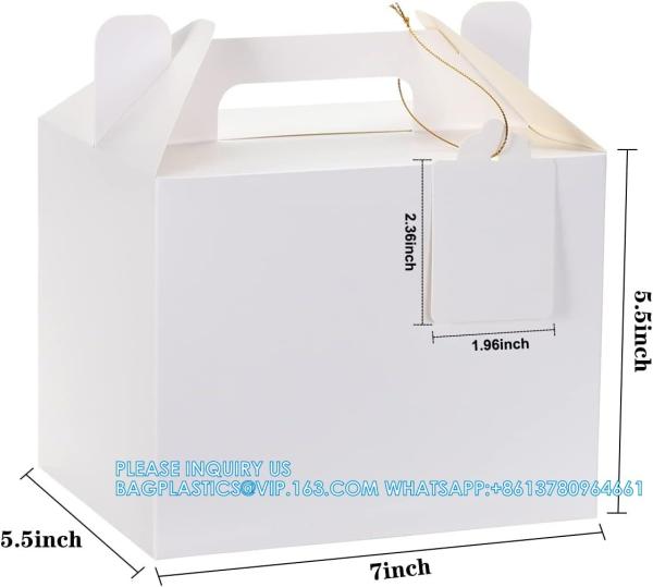 White Treat Boxes, Party Favor Boxes Gable Boxes Gift Boxes For Kids' Birthday Party, Wedding, Baby Shower, With Tag