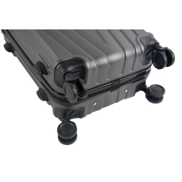 Valise rigide avec roues tournantes, poignée réglable en hauteur et pieds latéraux légers imperméable à l'eau pour les voyages d'affaires