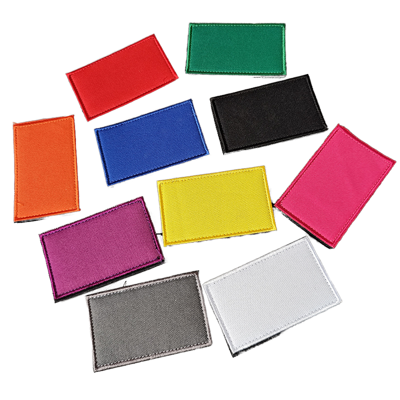 Custom Colors Embroidered Sew-On Badges Hook and Loop Blank Fabric Patches for Clothing & Backpack Decoration Hook Loop Type