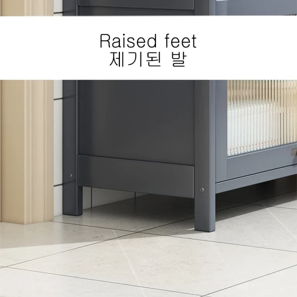 Kitchen Storage Solution Multi-function Floor-standing Dining Sideboard with BAMBOO Material and Multi-layer Design