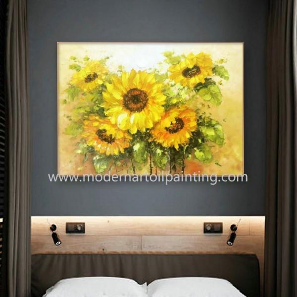 Palette Knife Sunflower Oil Paintings Floral Wall Art Paintings For Bedroom