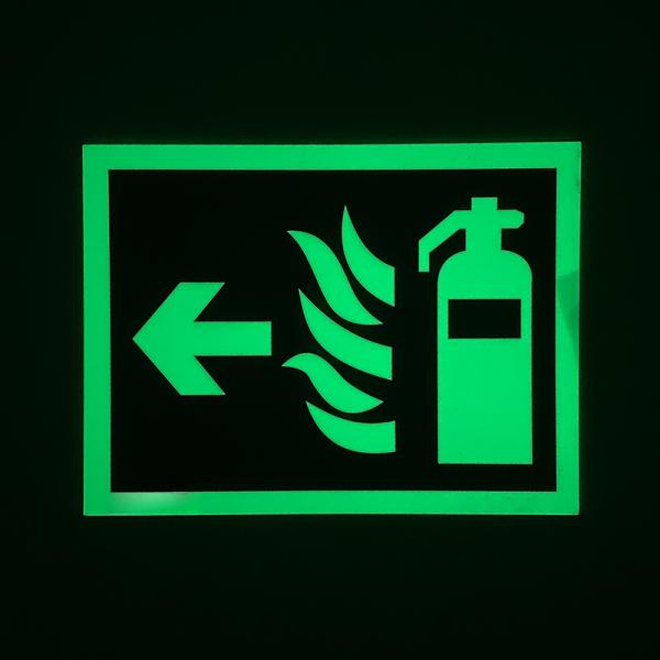Self Luminous Fire Extinguisher Safety Sign Direction Point Distinguisher For Hospital