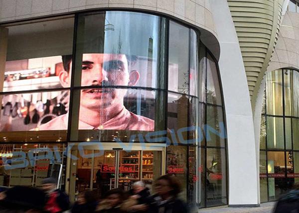 Indoor Glass Window Led Display Ultra Thin Hidden Cable Design LED Monitor
