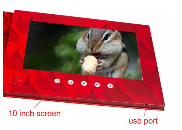 Custom Hardcover LCD Video Book 10 Inch A4 Video Brochures Education Advertising