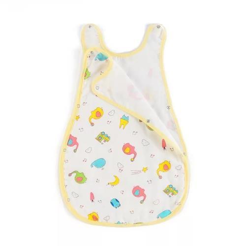 Short Sleeve Cotton Muslin Sleep Sack , Summer Weight Baby Sleeping Bag 2 Layers
