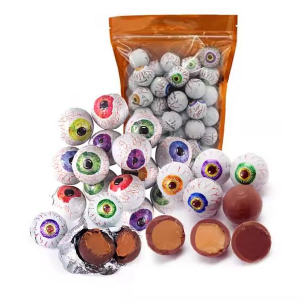Custom Halal Bulk Chocolate Eye Ball Milk Chocolate Ball Brown