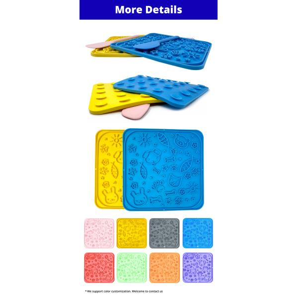 Dog Feeding Lick Mat Square Pet Slow Feeders Anti Gulping Healthy Eating