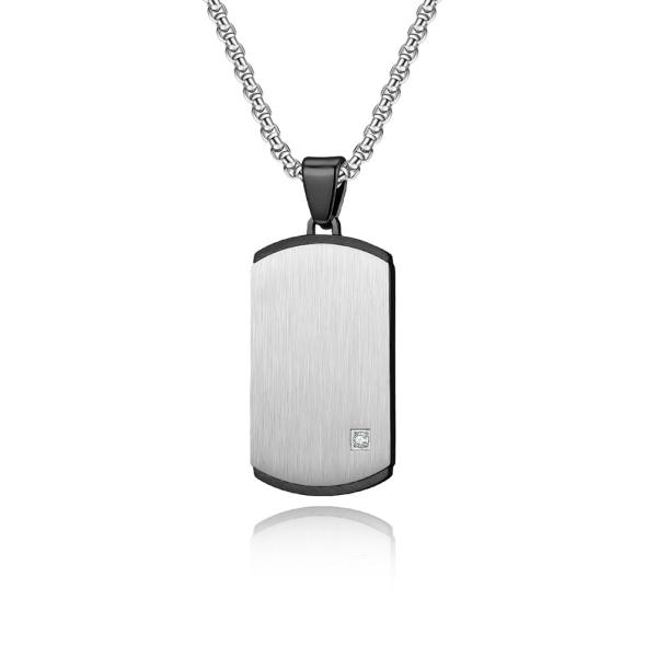 Satin Square Religious Cross Engraved Necklace for Men Stainless Steel Cross Pendant Men's Cross Necklace Christian Jewelry
