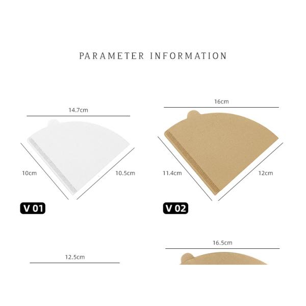 Coffee Paper Filter V-shaped for Modern Eco-Friendly Disposable Brown Cone-Shaped Design