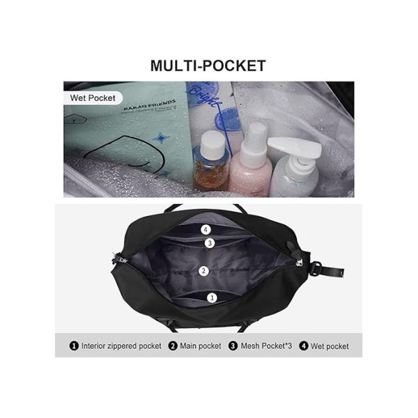 Hot Sale Waterproof Travel Bag Large Capacity Black Gym Shoulder Bag Ladies Weekend Travel Bag