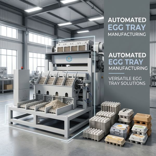 5*8Molds 5000pcs/h Paper Egg Tray Production Line Machine With Complete Pulping Forming Drying And Automatic Stacking Systems For Paper Egg Tray Egg Carton Shoe Tray Seedling Tray Making