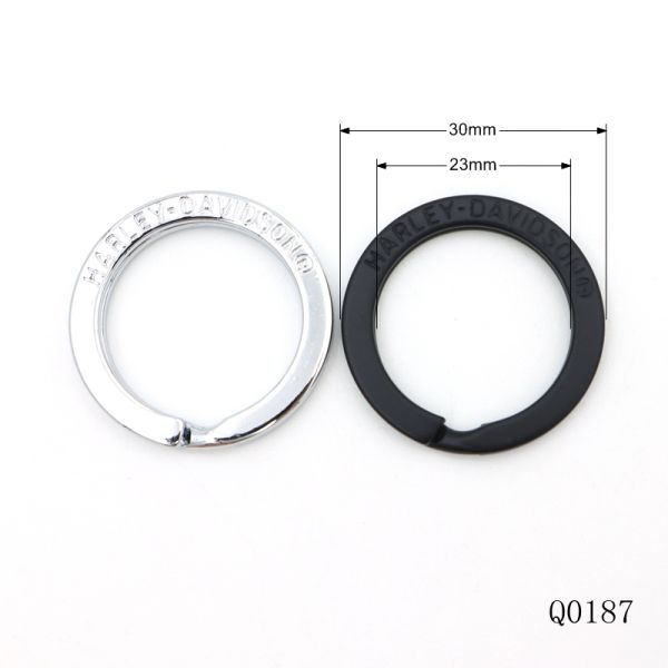 Carbon Steel Flat Key Rings Chrome Matte Black Key Ring 30mm
