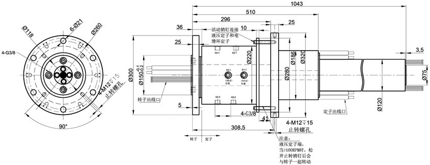 Panlink High Power Slip Ring 300rpm 500A Supporting Multi Module Integrations