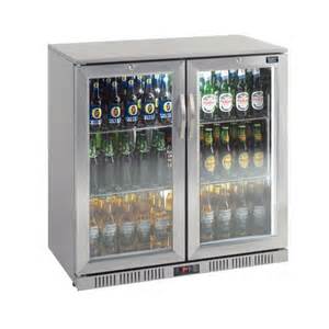 208L outdoor Stainless Steel Back Bar Cooler 2 swing glass doors (Sliding doors available too)
