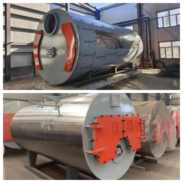 Horizontal 0.7MW-14MW oil gas fire tube pressure hot water boilers are used in chemical industry