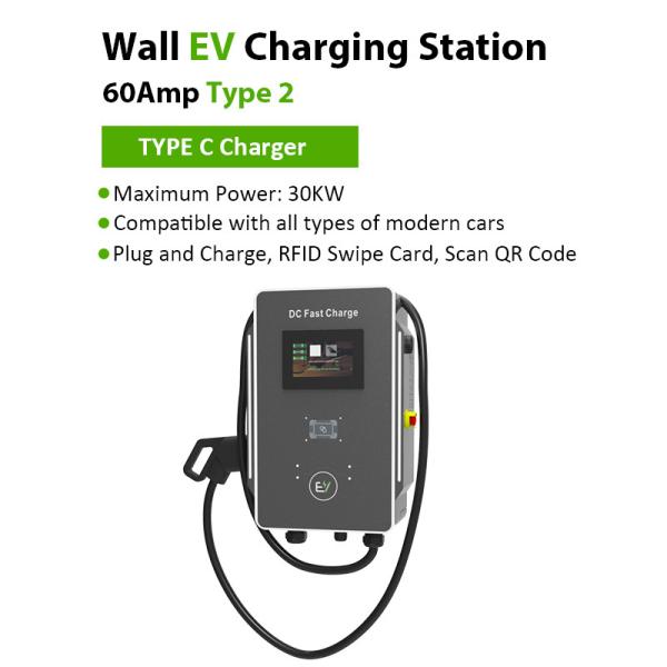 30kW/40kW Electric Vehicle Charger for Amusement Park Parking Lot RS485 Communication