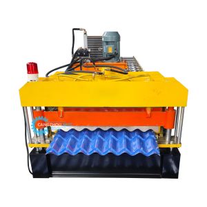 Бразилия Материал Толщина 0,3-0,8 мм Рулон Формирующая машина Металлическая стальная кровельная плитка Изготовление гидравлической резки