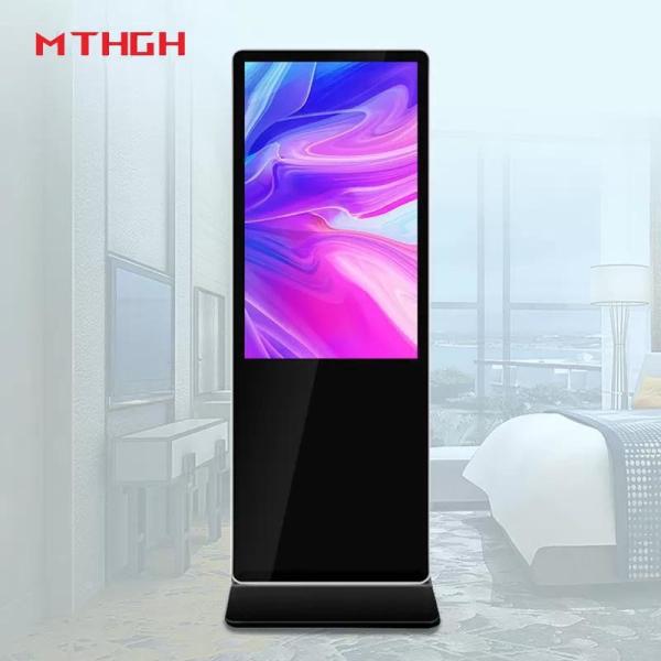 43 Inch Floor Standing Digital Signage with Audio/Headphone Output and Wi-Fi/Bluetooth/USB Connectivity