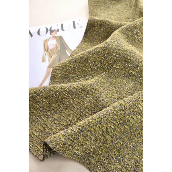 600gsm Warm Ochre Mix dusky taupe Luxury Chenille Fabric for Home Textile