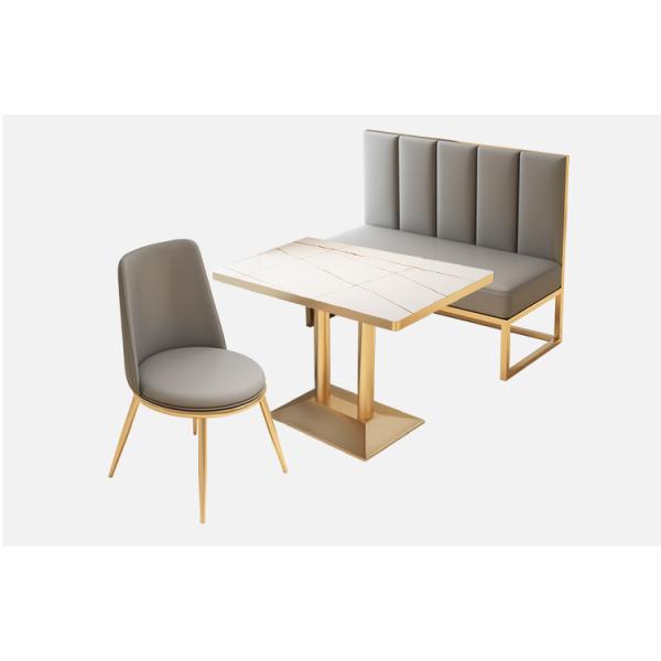 Iron Restaurant Dining Table And Chairs 120cm 4 Person Seats Elegant