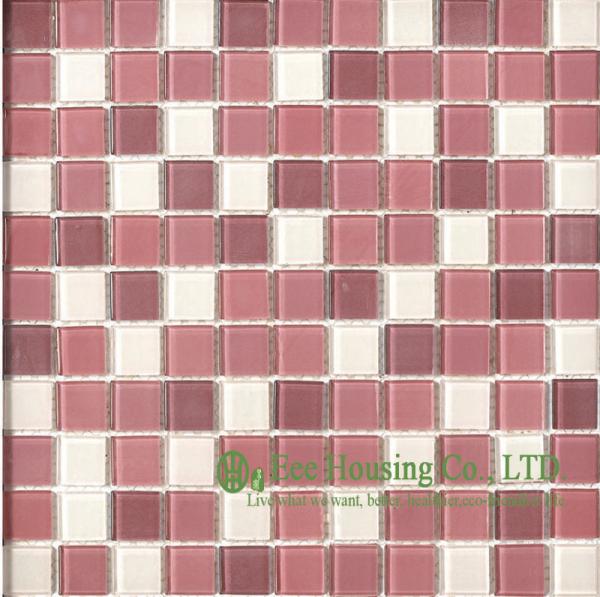 Anti-dust 300mm*300mm Glass Crystal Mosaic Tile for Kitchen/Bathroom wall,Fade resisitance