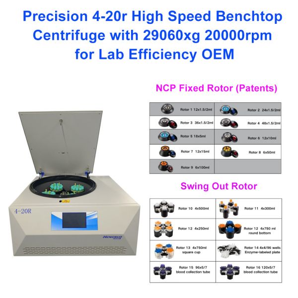 20000rpm Refrigerated High Speed Centrifuge 4x750ml Large Capacity Refrigerated Centrifuge 29060xg