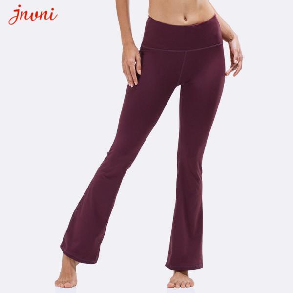 Squat Proof Bamboo Fiber Yoga Bootcut Leggings Yoga Flared Pants Tummy Control
